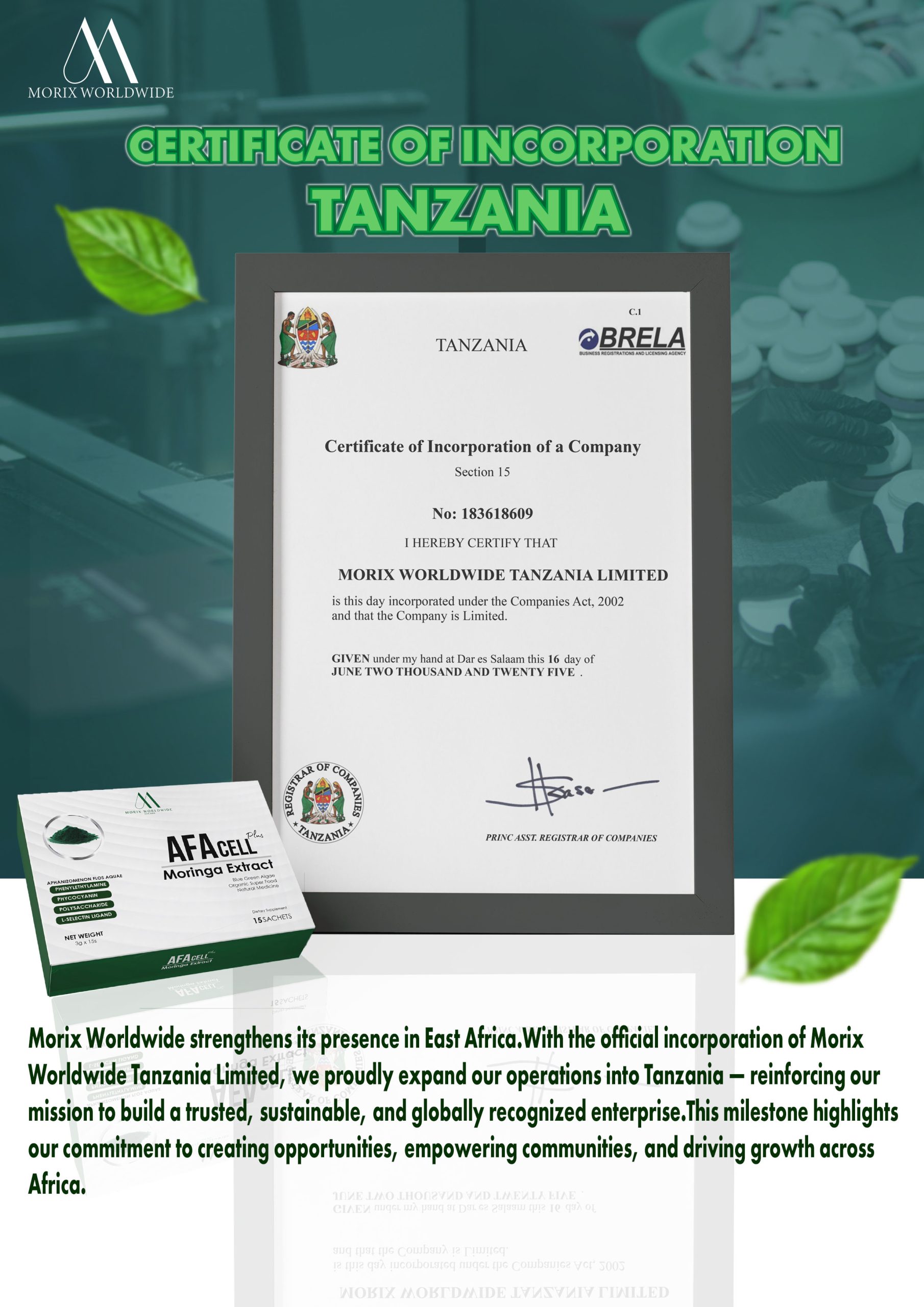 CERTIFICATE OF TANZANIA